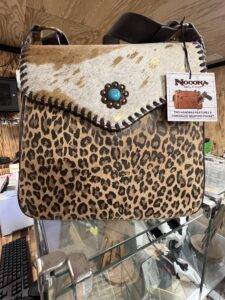 JS Farm and Ranch Winnie Feed Store Country Work Clothes Leather Purse Cow Hide